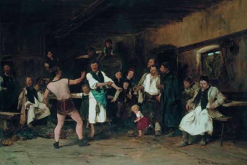 Munkácsi Mihály: A falu hőse (1882)